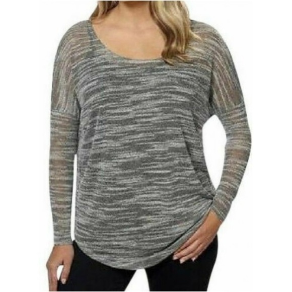 Olive‎ & Oak Marled Sheer Dolman Top - L - Picture 2 of 7